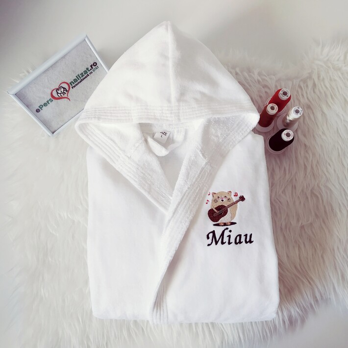 Halat baie personalizat cu pisica