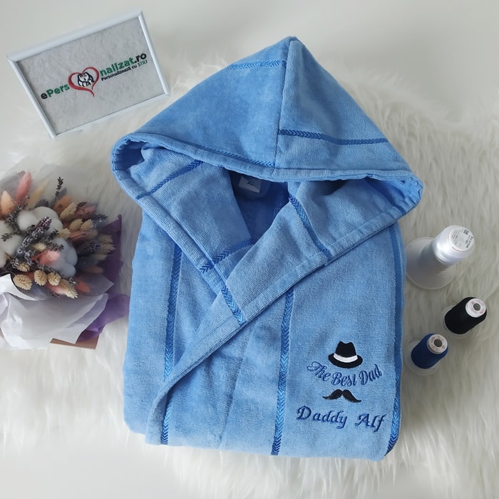 Halat barbati bleu personalizat cel mai bun tata
