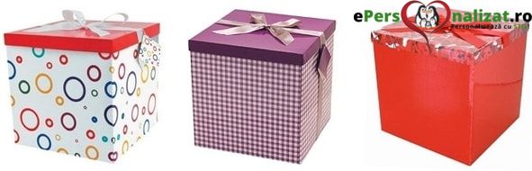 cutie cadou cu fundita de satin pe capac