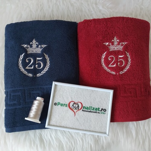 Prosoape personalizate bleumarin si rosu inchis