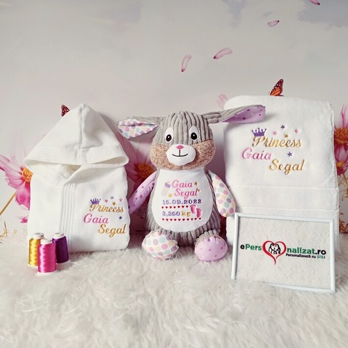 Set cadou personalizat botez fata